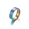 Cross-Border Foreign Trade Stainless Steel Jewelry Hot Sale Western Style 6mm Corrosion Roman Word Multi-Color Optional Titanium Steel Ring