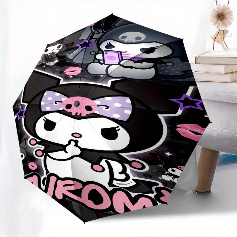Kuromi,Sanrio Automatic Umbrella-Foldable, Durable 8-Bone Design, Compact and Stylish, Great for Camping, Halloween, Christmas, Mother's Day