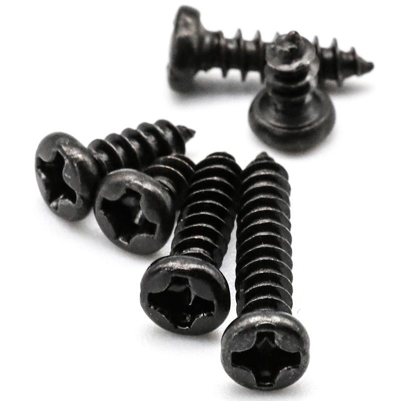 Black Carbon Steel PA Cross Round Head Self-Tapping Screw Set