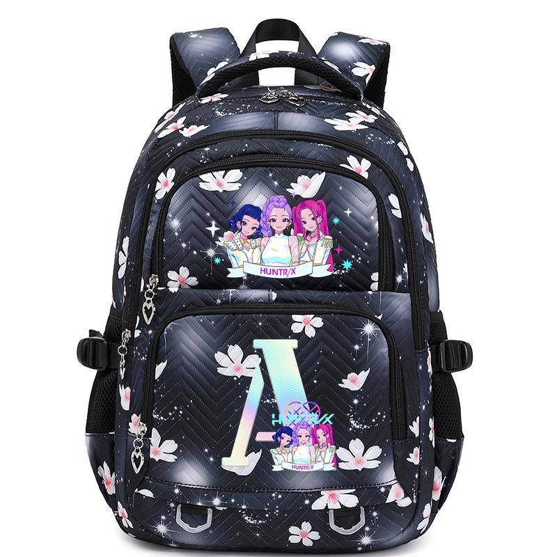 Animation Cartoon Letter Printing Large Capacity Shoulder Bag Lightweight Primary And Secondary School Students Leisure Schoolbag