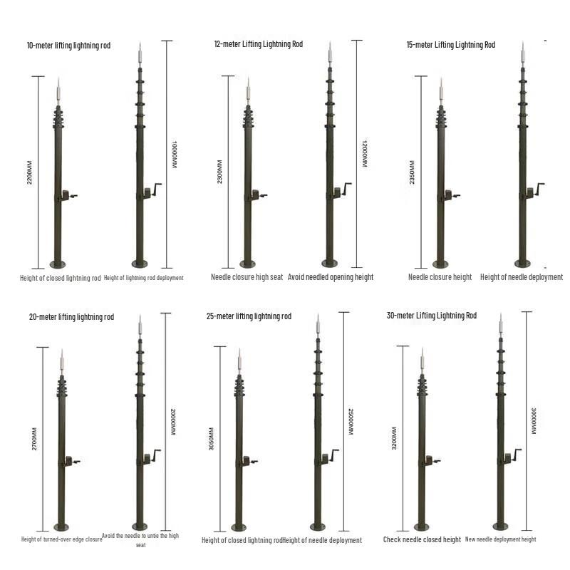 Портативний телескопічний блискавковідвід Ruibisheng з ручною щоглою