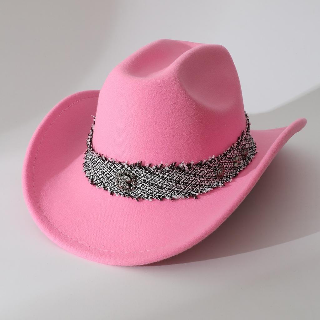 New Autumn Woolen Hats for Men and Women, Solid Color Jazz Hats, Punk Diamond Logo Fashion Hats, Stage Trendy Hats