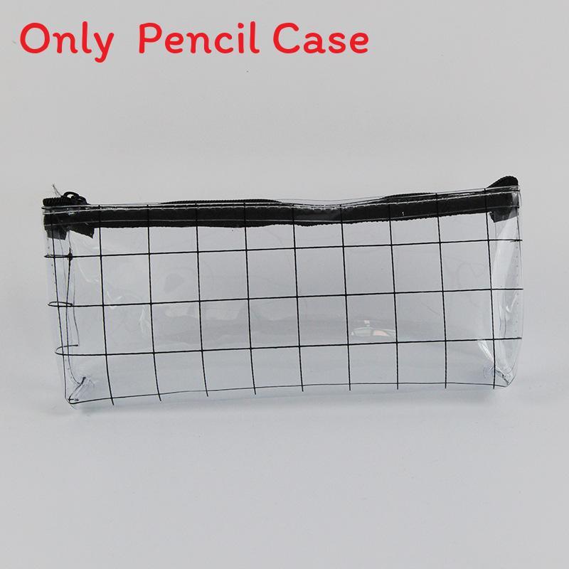 Transparent Pencil Case For Students Large Capacity School Supplies Organizer With Cow Dot Pattern