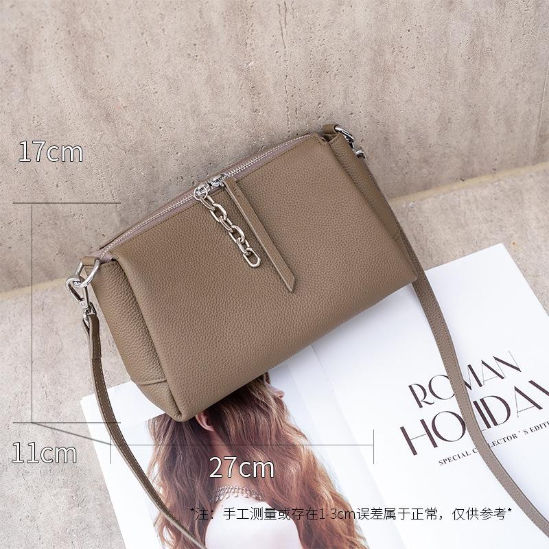 First Layer Cowhide Bag Women's Commuter Shoulder Bag New Leather Women's Bag Fashionable Versatile Soft Leather Messenger Bag