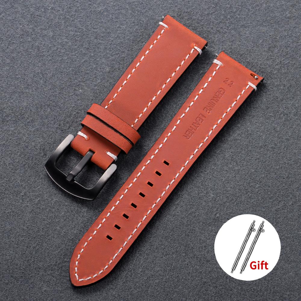 Geniune Retro Leather Watch Strap 18mm 19mm 20mm 21mm 22mm 24mm Vintage Watchband Quick Release Bracelet for Huawei Watch Gt2/3