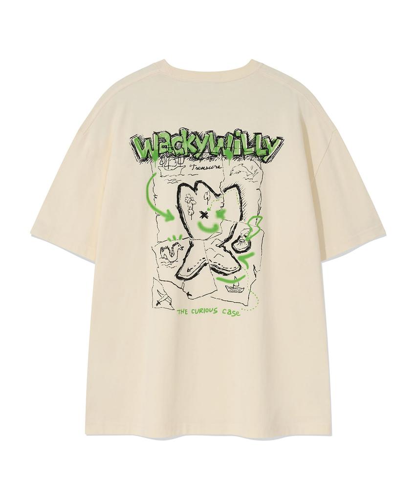 WACKY WILLY Kiki'S Island Graphic Short Sleeve T-Shirt Cream