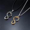 Punk Norse Viking Dragon Necklace Gold Stainless Steel Infinity Pendant Ouroboros Amulet Jewelry Gift for Men