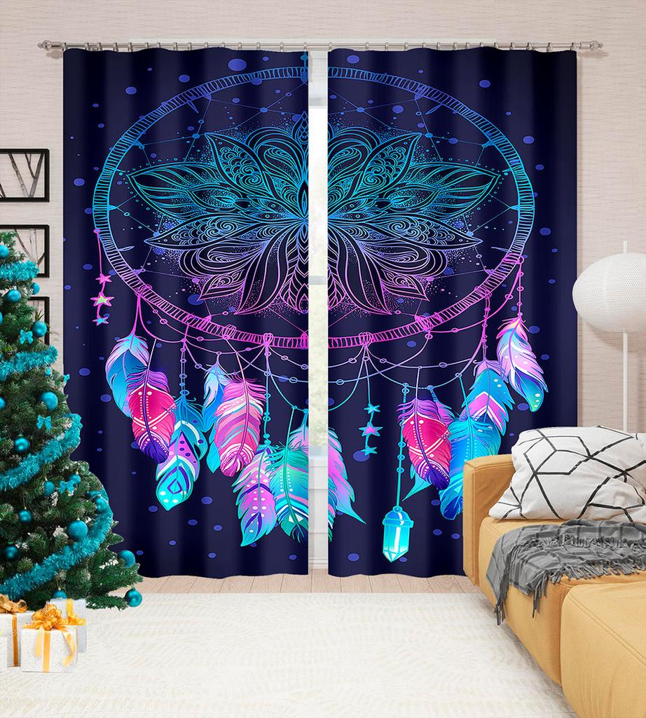 Fertige Luxus-Traumfänger-Sonnenschutz-dünne Fenstervorhänge für Kinderschlafzimmer, Wohnzimmer, Badezimmer, Küche, Tür, Flur, Home2Pieces