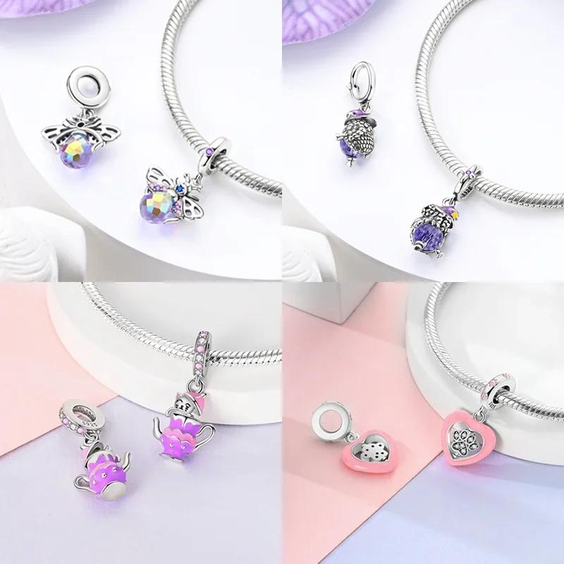 Copperoriginal Charms Princekin & Fox Cute Dog Paw Print Animnals Charms Fits Bracelet For Women Diy Fine Jewelry Gifts