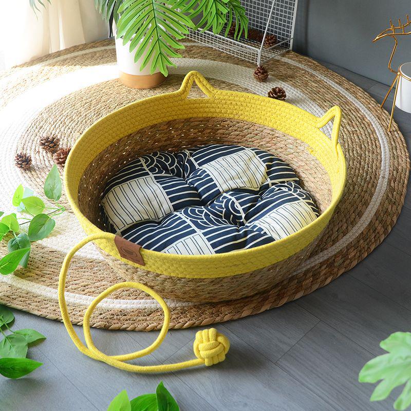 Rattan Woven Cat Bed: All-Season Winter Warm Nest for Pets