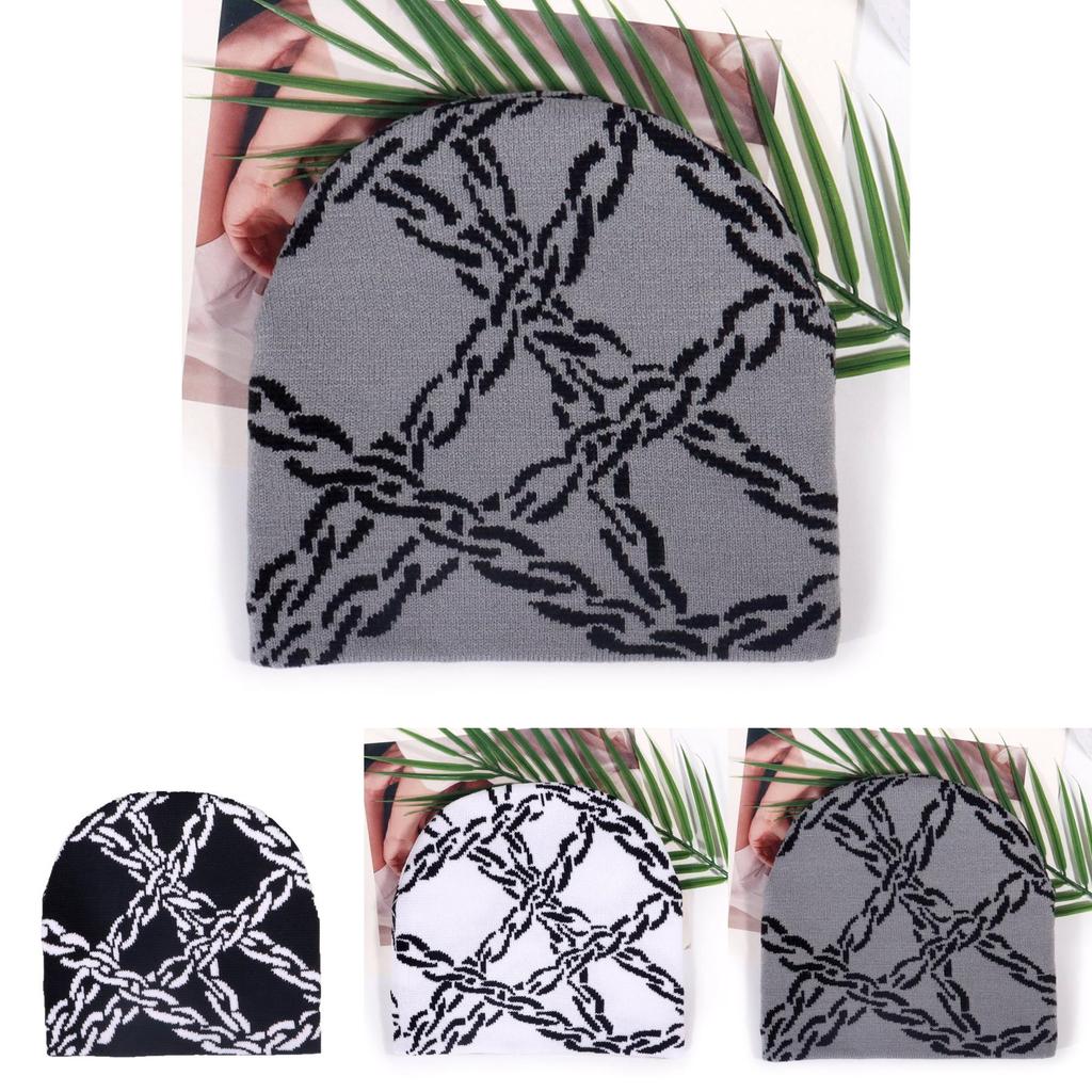 Knit Hat Unisex Streetwear Beanie With Acrylic Fabric For Fall Winter Warmth