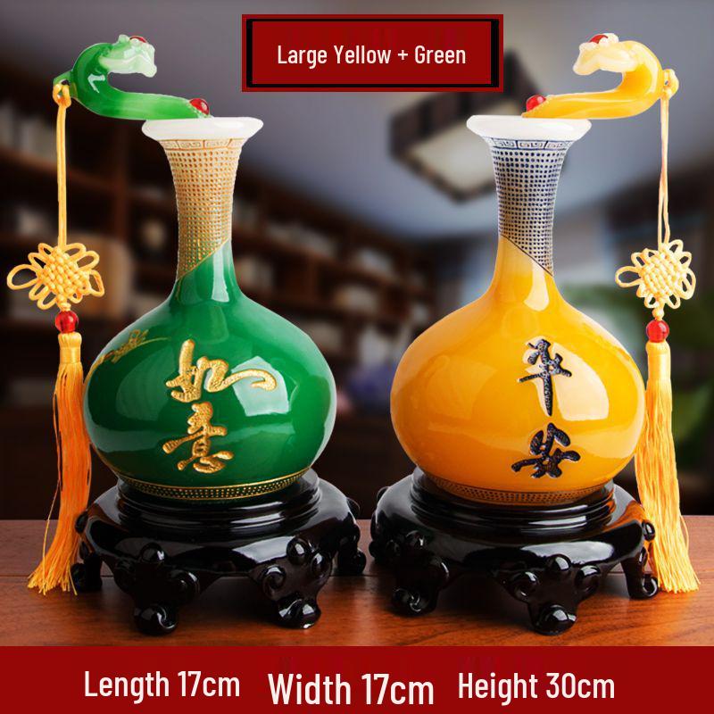 Ruyi Ping'an Vase - Living Room Ornament, Bookcase & TV Cabinet Display, Home Decoration Craft Gift