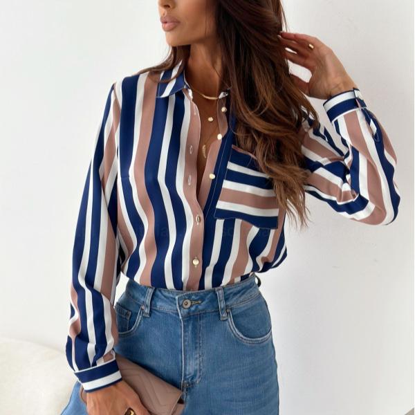 BITCED Women's Autumn Fashion Long Sleeve V-Neck Ladies Shirt Blouse