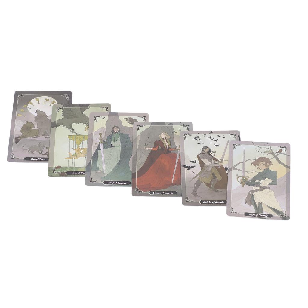 78pcs Tarot Cards Coated Paper Interactive Future Telling Game Divination Cards for Party Gathering