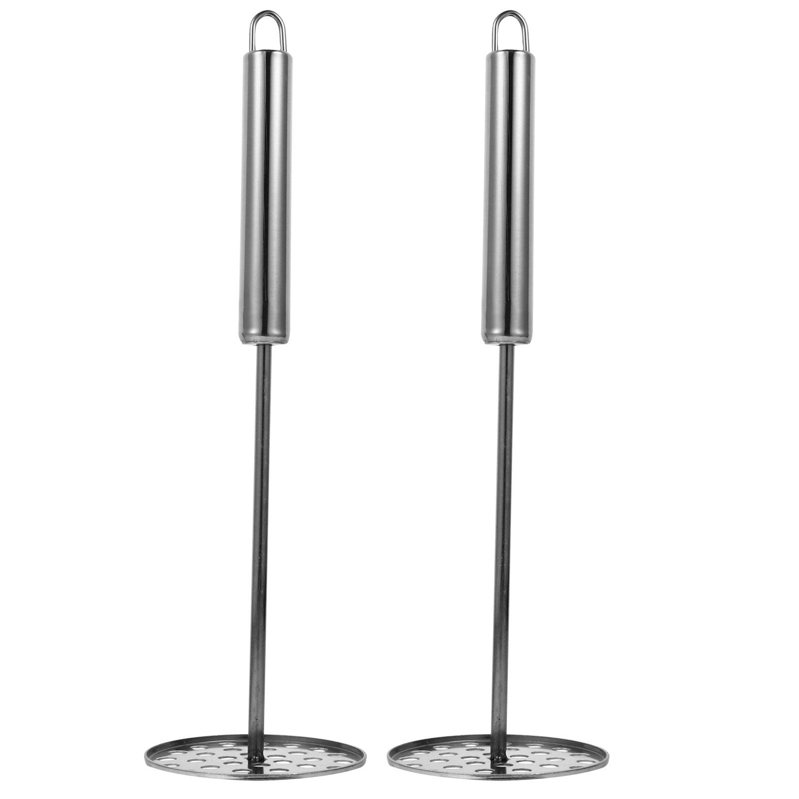 2 Pcs Potato Masher Pumpkin Mincer Food Pressing Tool Cheese Grater Household Kitchen Potatoes Fruit Crusher серебряный