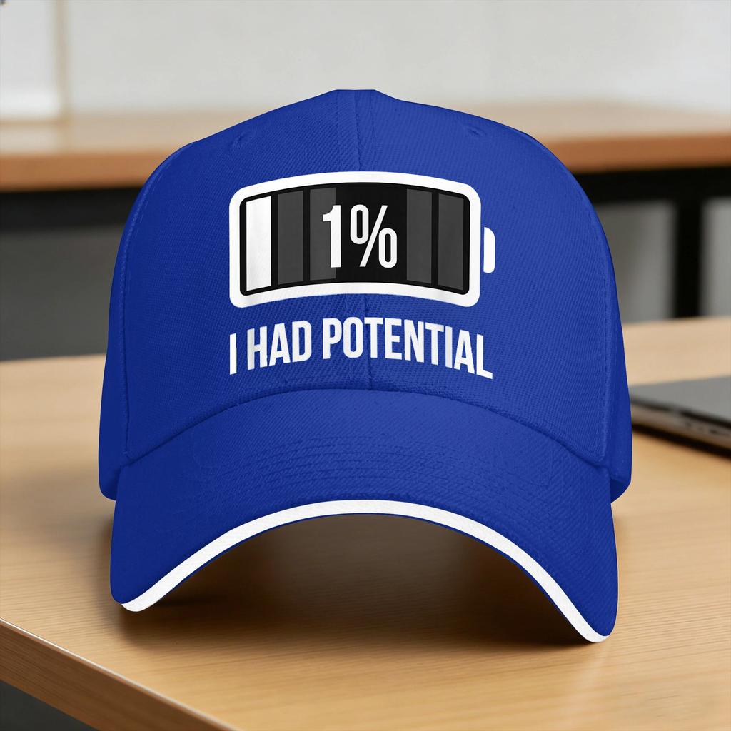 I Had Potential Sun Baseball Cap Summer yk Funny Hip Hop Hats For Women Unisex Tennis Skate Snapback Cap