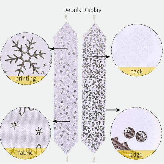 Exquisite Dinning Cover Widely Use Cloth Merry Christmas Pattern Gilded Table Runner for