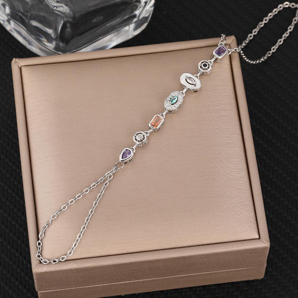 Vintage Hand Chain Bracelet Water Drop Shape Finger Connect Bracelet for Women