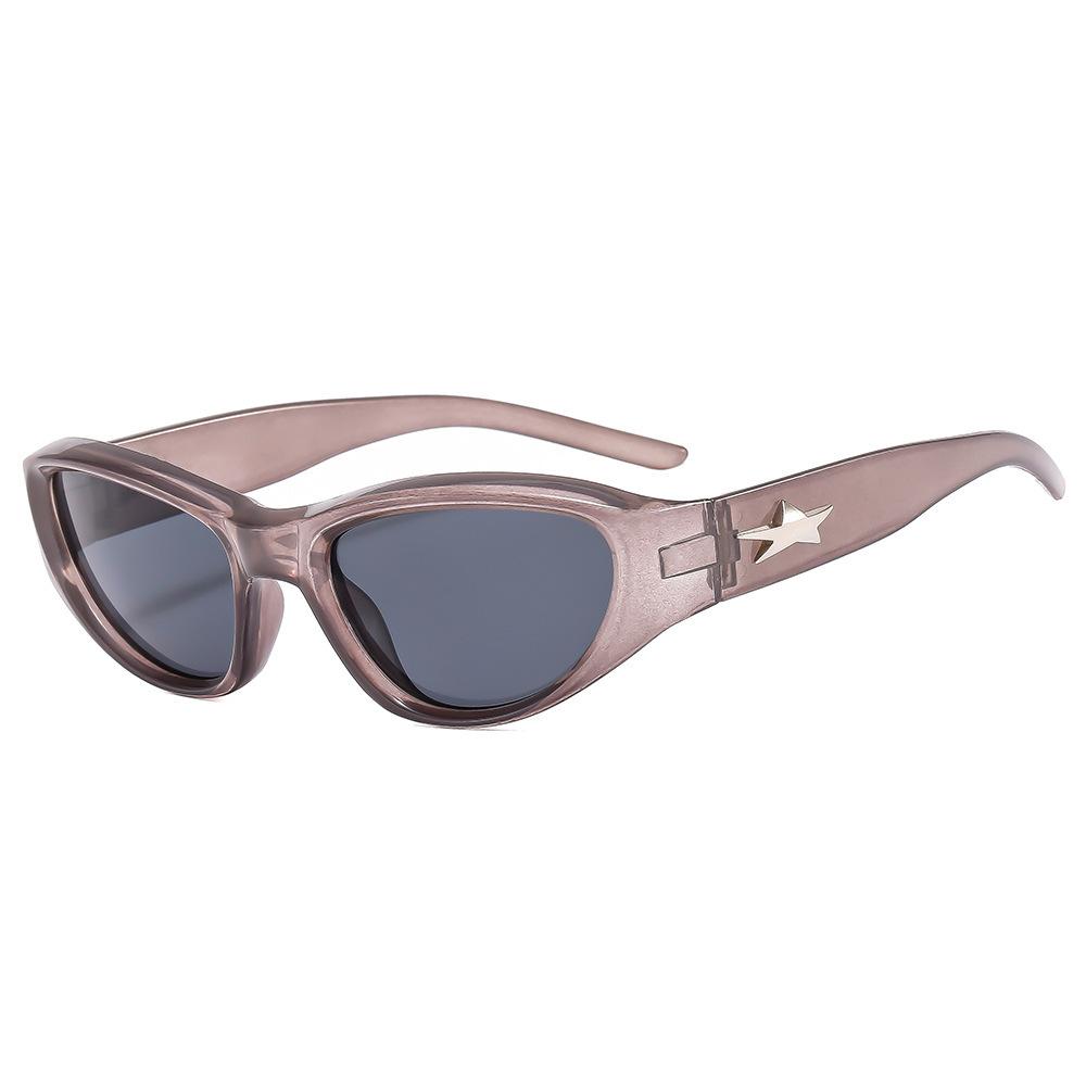 Cat-eye sunglasses, millennium UV protection, sun protection party sunglasses серый