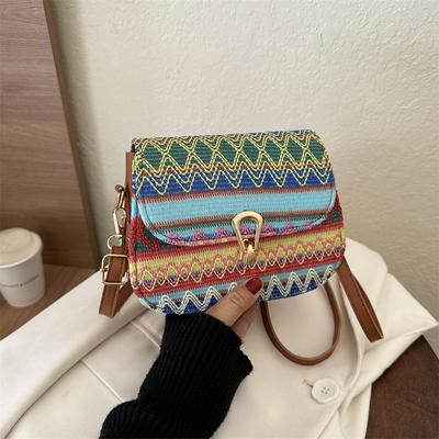 National Style, Personality Trend 2025 Autumn New Fashion Simple Large Capacity Retro Shoulder Crossbody Small Square Bag
