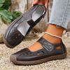 Summer Handmade Vintage Hollow-out Sandals for Women, Soft-soled Mother's Shoes, Velcro Casual Women's Shoes