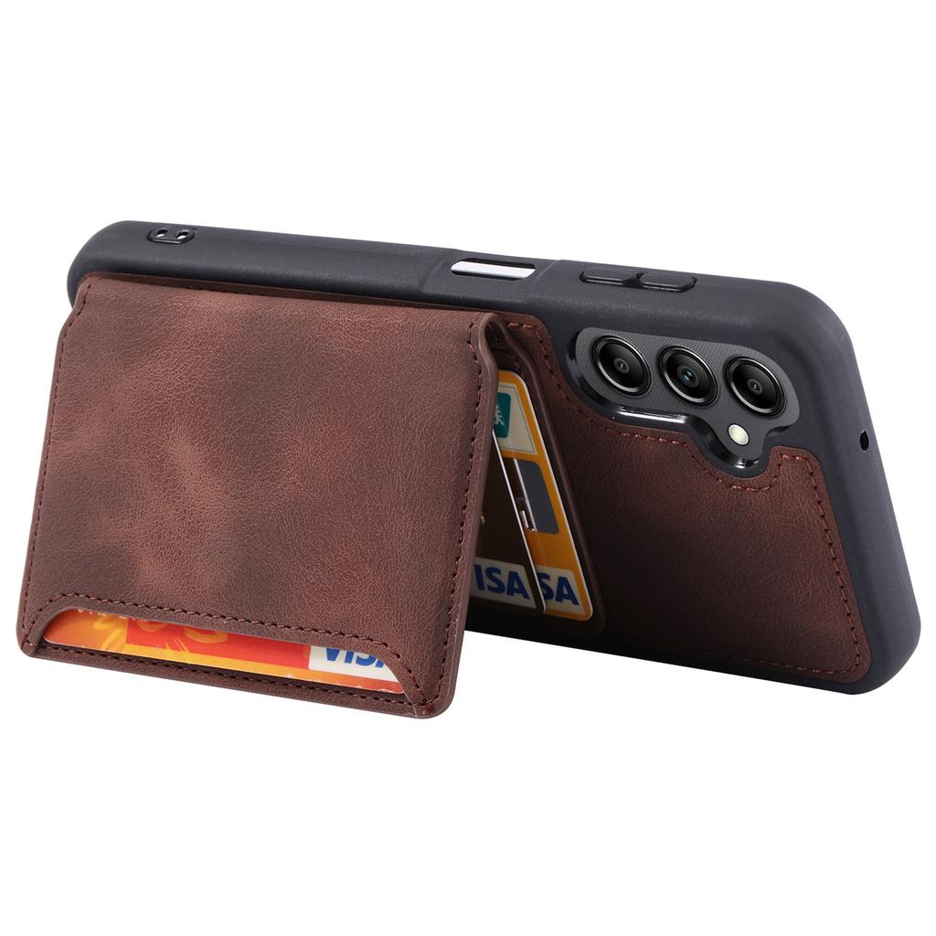 Para Samsung Galaxy A35 5G Capa Carteira de Bloqueio RFID Revestida em Couro TPU Capa com Suporte