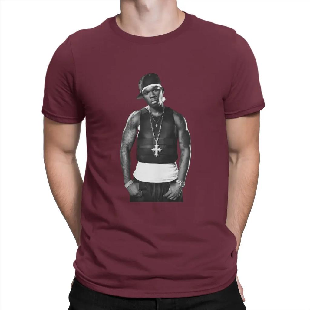 Beliebtes amerikanisches Rap-Sänger T-Shirt für Herren 50 Cent Mode 100% Baumwolle T-Shirts Rundhals Kurzarm T-Shirts Geschenkidee Oberteile