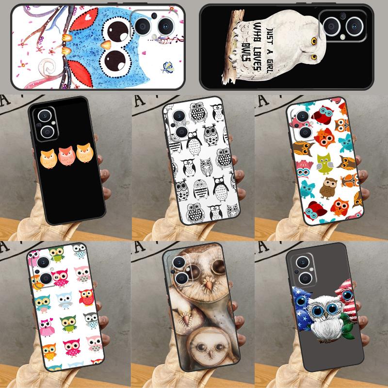 Cute Owls Case For OPPO Reno 7 8 10 11 12 13 Pro 13F 12F 11F 8T OPPO Find X8 Pro X6 X3 X5 Lite Cover
