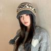 DIMANAF Women Hat Thick Knitted Hat Fashion Lady Floral Warm Winter Autumn