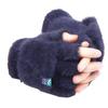Thickened Flip-Top Faux Mink Plush Fingerless Nylon Gloves for Autumn/Winter - Cold-Proof and Outdoor Stylish for Students
