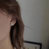 925 sterling silver Shiny Zircon Real Earrings Channel Cubic Zirconia Silver Stud Earrings for Women Sterling Silver Jewelry