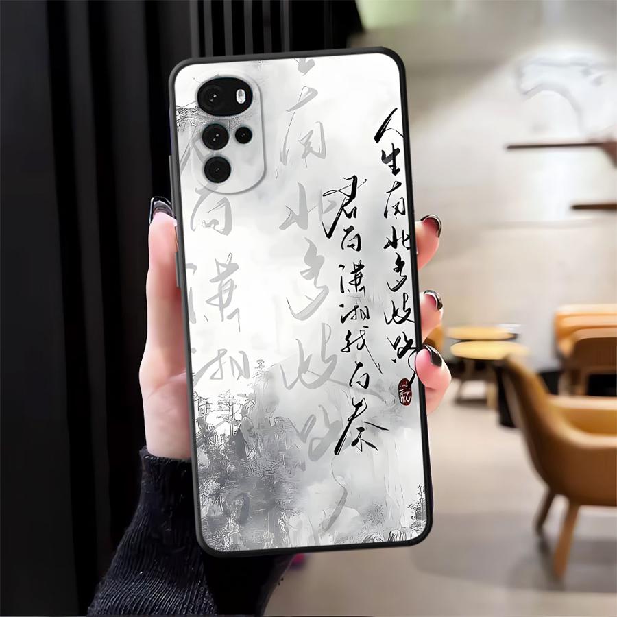 Retro Chinese Style Phone Cover Case for Motorola Moto Edge 20 Pro 30 Lite G32 G51 G73 G22 Edge40 G71 G52 G60s G53 G30 G50