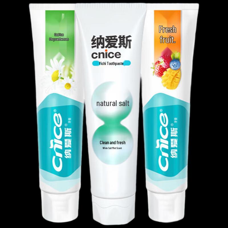 Nice Nutritious Toothpaste 3-Pack (Fresh Fruit, Ice Chrysanthemum, Salt White)