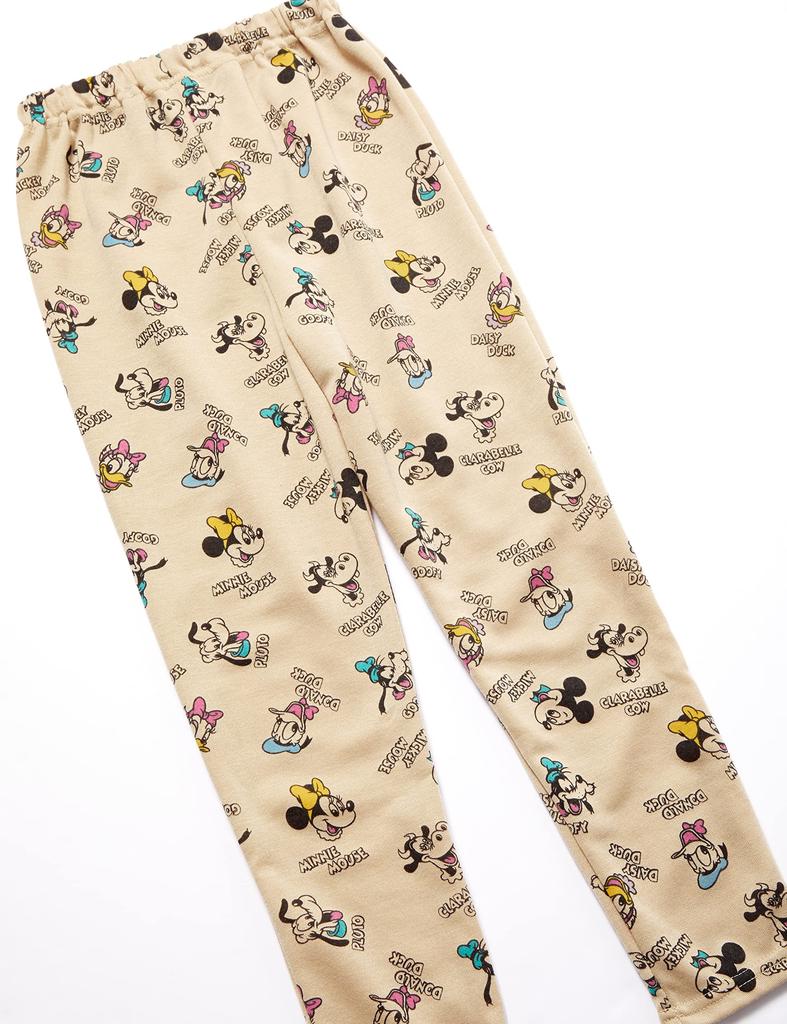 Pyžamová sada pro dlouhé pyžamo, horní a spodní díl, béžová, 110 [Disney] dívčí, kartonová, s rukávem, sada, tričko, 15110800130110