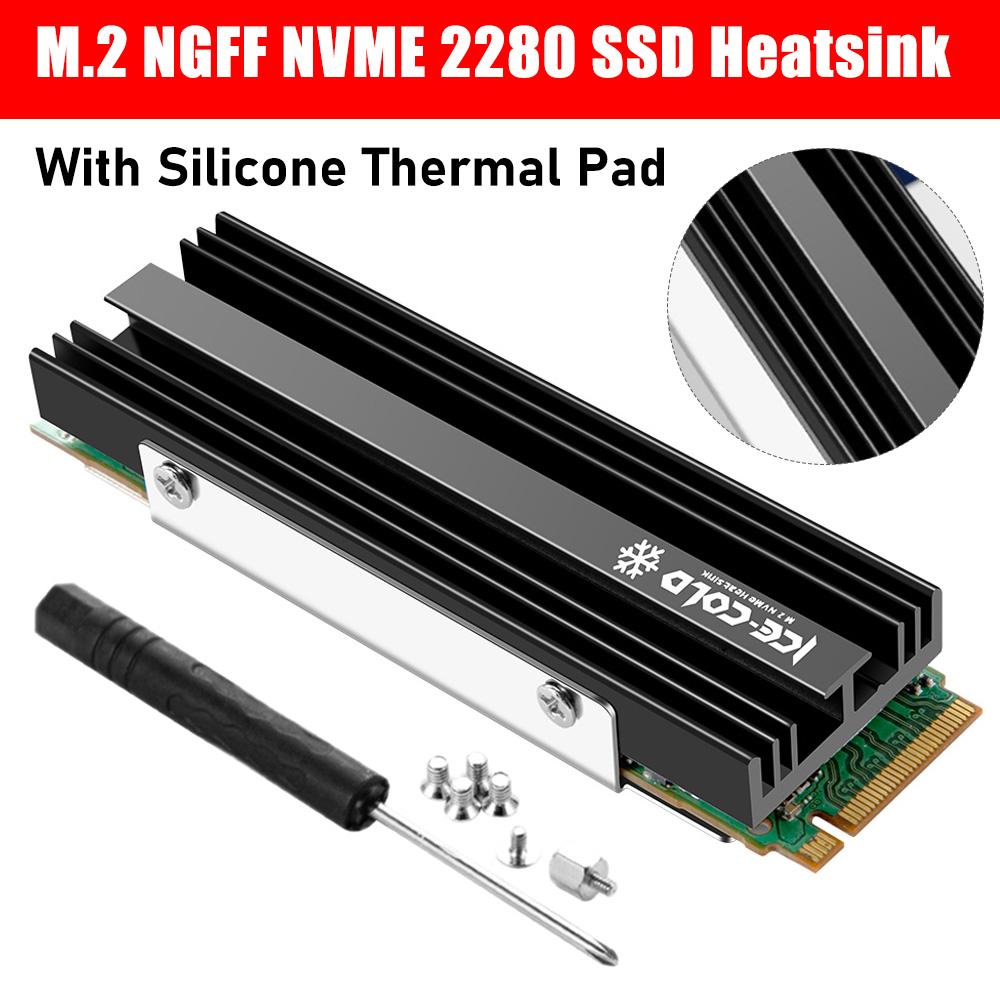 M.2 NGFF NVME 2280 SSD Heatsink Aluminum Alloy Solid State Disk Drive Radiator Cooler With Thermal Pad For PS5 Console Computer