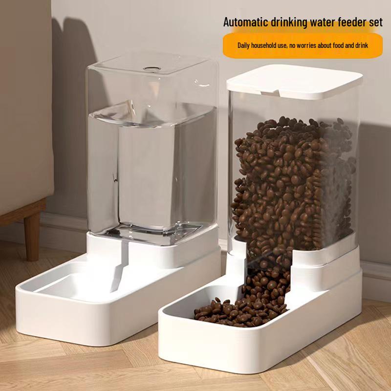 Automatic Pet Water and Food Dispenser - Cat & Dog Bowl and Tray Set