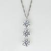 Pure Platinum Carat Pendant Necklace with Platinum 850 Chain [KASHIMA] 1.5 3-Stone [April Birthstone]