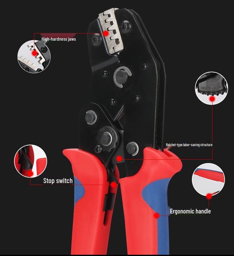 Hengshuo SN58B Terminal Crimper Set - Ratchet Crimp Tool for Bare Terminals
