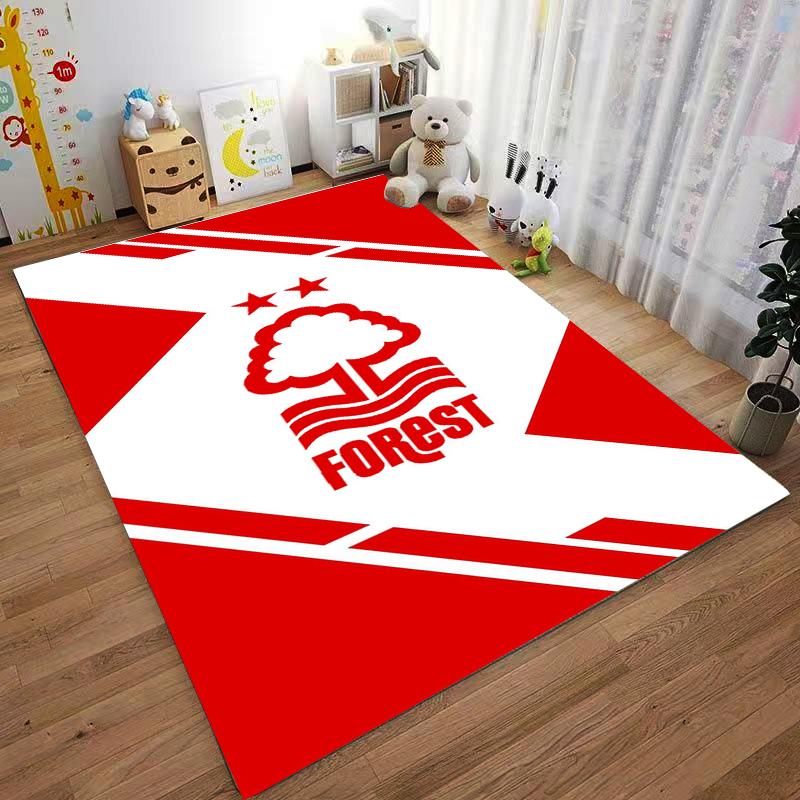 "Red and White Forest Logo Carpet with Modern Design, Home Decor" Suitable for use as an anti-slip for living room bedroom sofas
