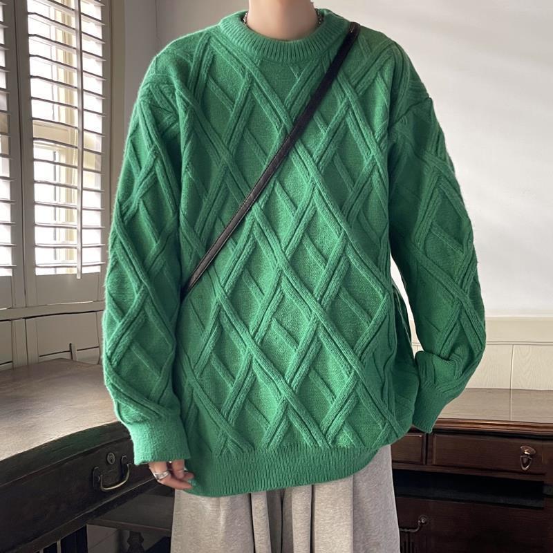 

Осенние и зимние мужские свитера, мужские свободные свитера с круглым вырезом в гонконгском стиле, большие размеры, модные уличные свитера из шерсти 5XL