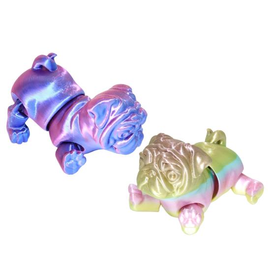 3D Printed Dog Model Collectible Fidget Toy Puppy Ornament with Movable Joints Flexible Stress Relief