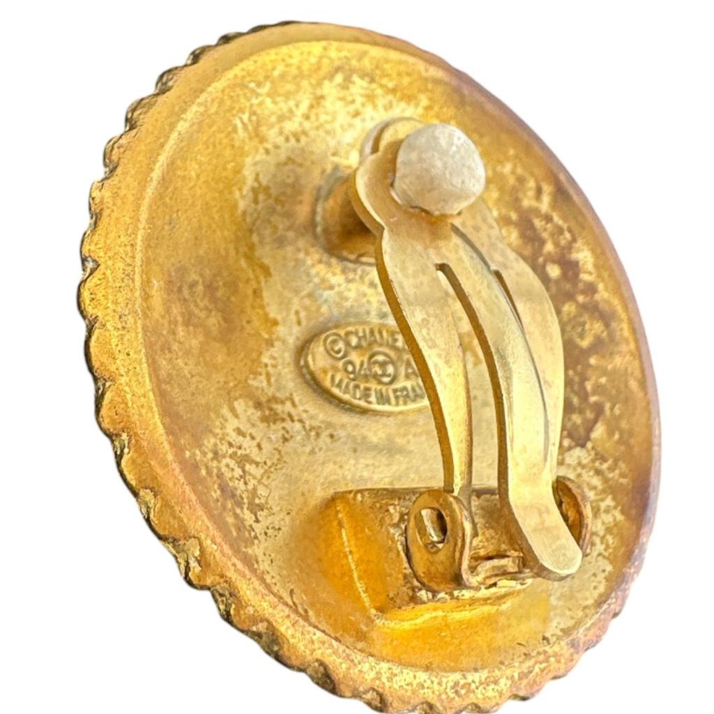 CHANEL Vintage large Circle Earring gold Women Used