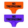 No Trespassing Sign Orange Purple Property Warning Sign Weather Resistant Highly Visible Outdoor Marker Sign for T-Post Mount Farms Construction Sites