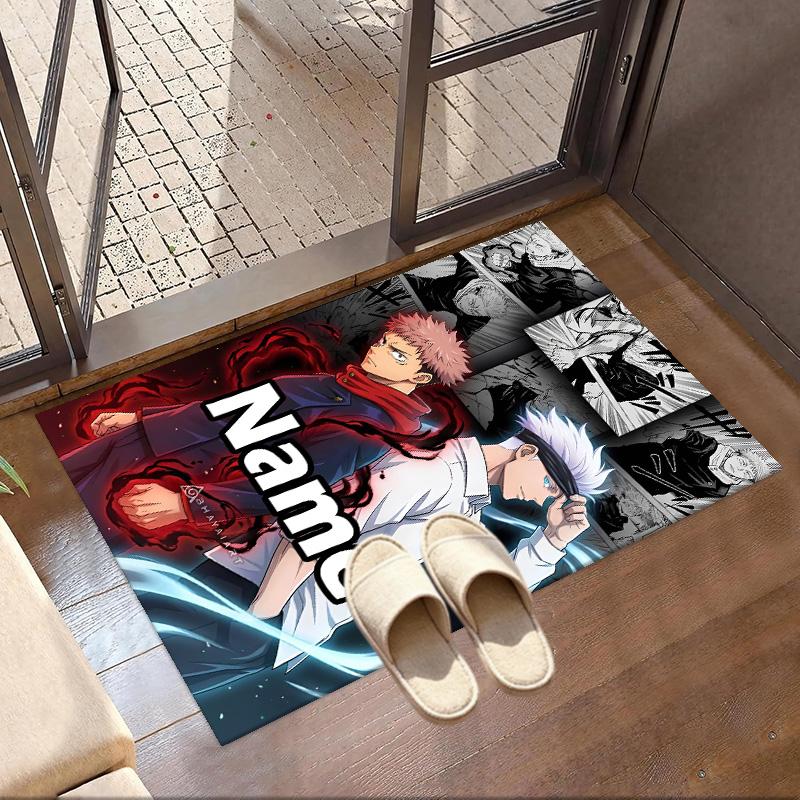 Custom Name Personalized Jujutsu Kaisen Print Carpet, Versatile Home Decor Rug, for Playroom, Apartment, Balcony, Entryway, Hallway Gift