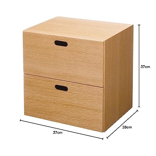 MUJI Stacking Chest Width 37 X Depth 28 X Height 37 Cm 2 Drawers Oak Veneer 12381143