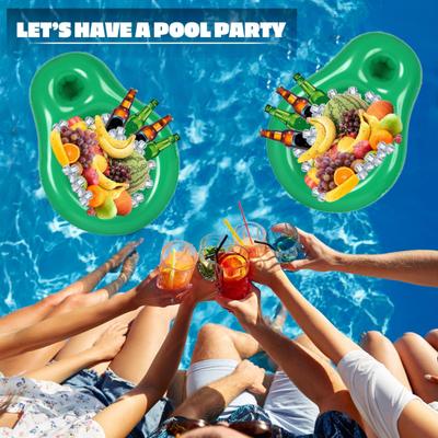 Inflatable Pool Drink Tray Floating Beverage Holder Serving Tray Cool Ice Drink Holder for Summer Swimming Pool Beach Party Accessories