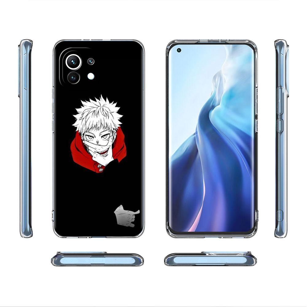Cute Jujutsu Kaisen Anime Clear Case For Xiaomi Mi Poco X3 NFC M3 Pro F3 F1 11 Lite 12 Note 10 11T 9T Transparent Phone Cover