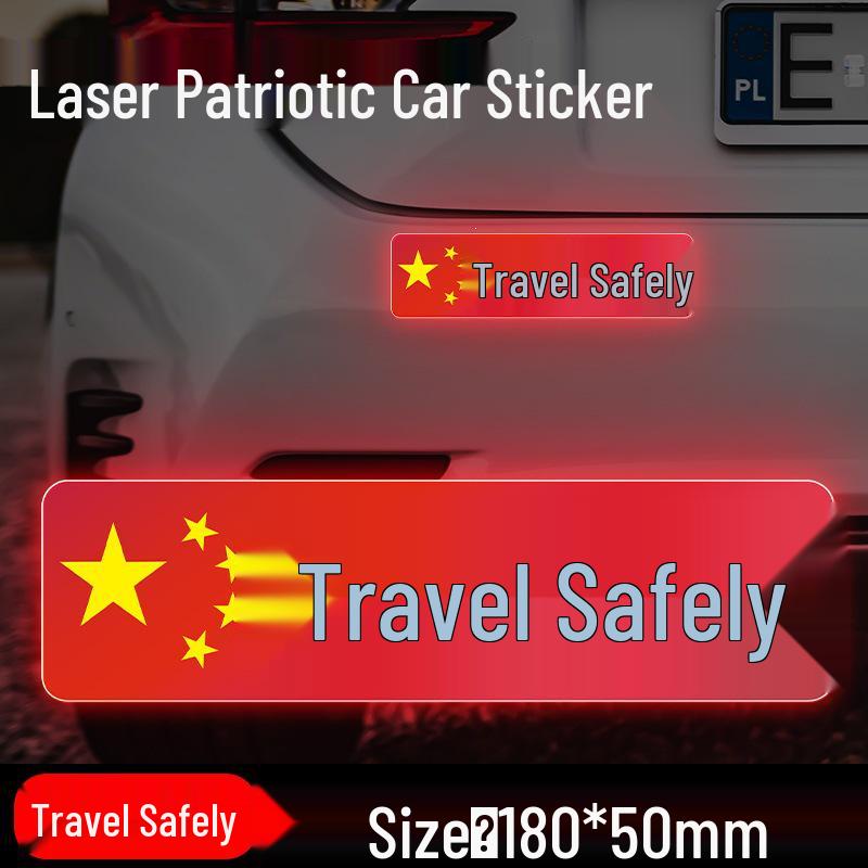 National Flag Reflective Car Sticker - Five-Starred Red Flag