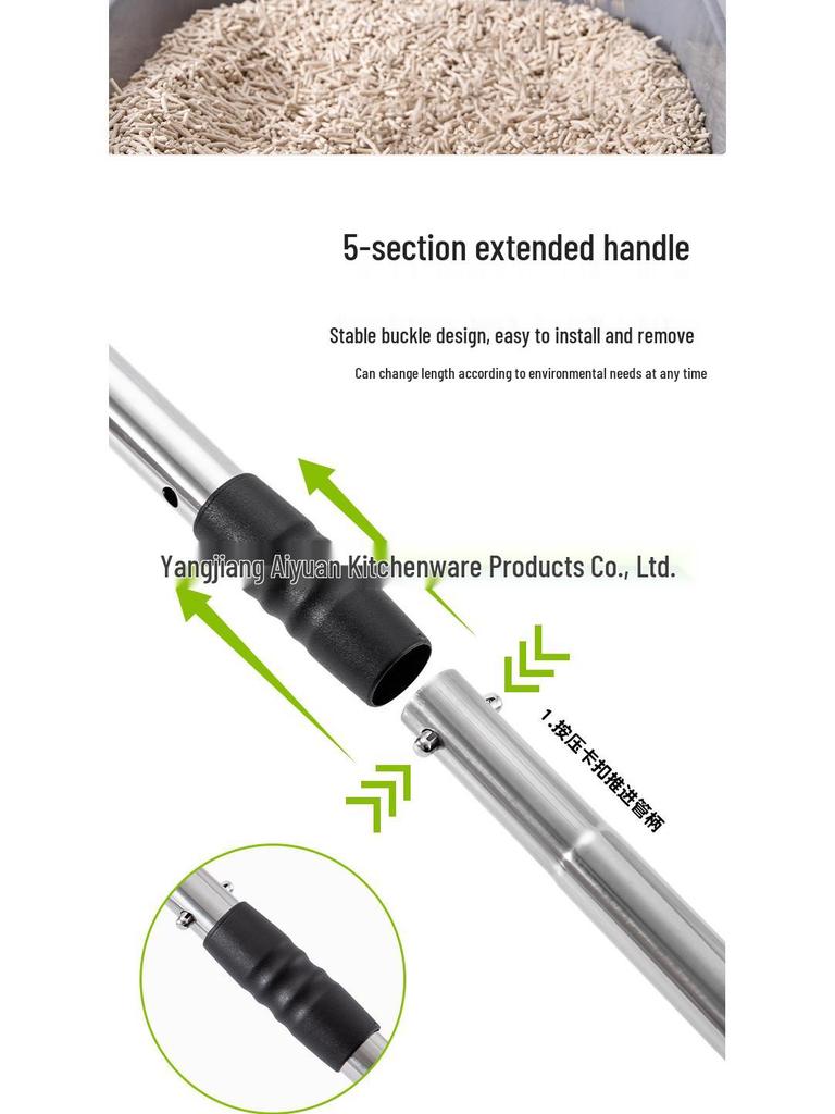 Large Stainless Steel Scoop for Cat Litter, Chicken Poop & Feathers, Tofu Litter, and Quail Cleanup with Long Handle
