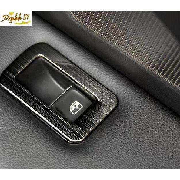 Black For VW Tiguan 2018-  Titanium Window Lift Panel Switch Cover Trim